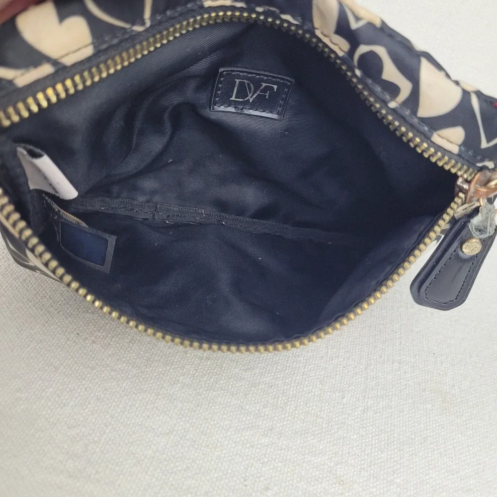VTG‎ Oscar de la Renta Striped & DVF Heart Cosmetic Bag Bundle Black White Red